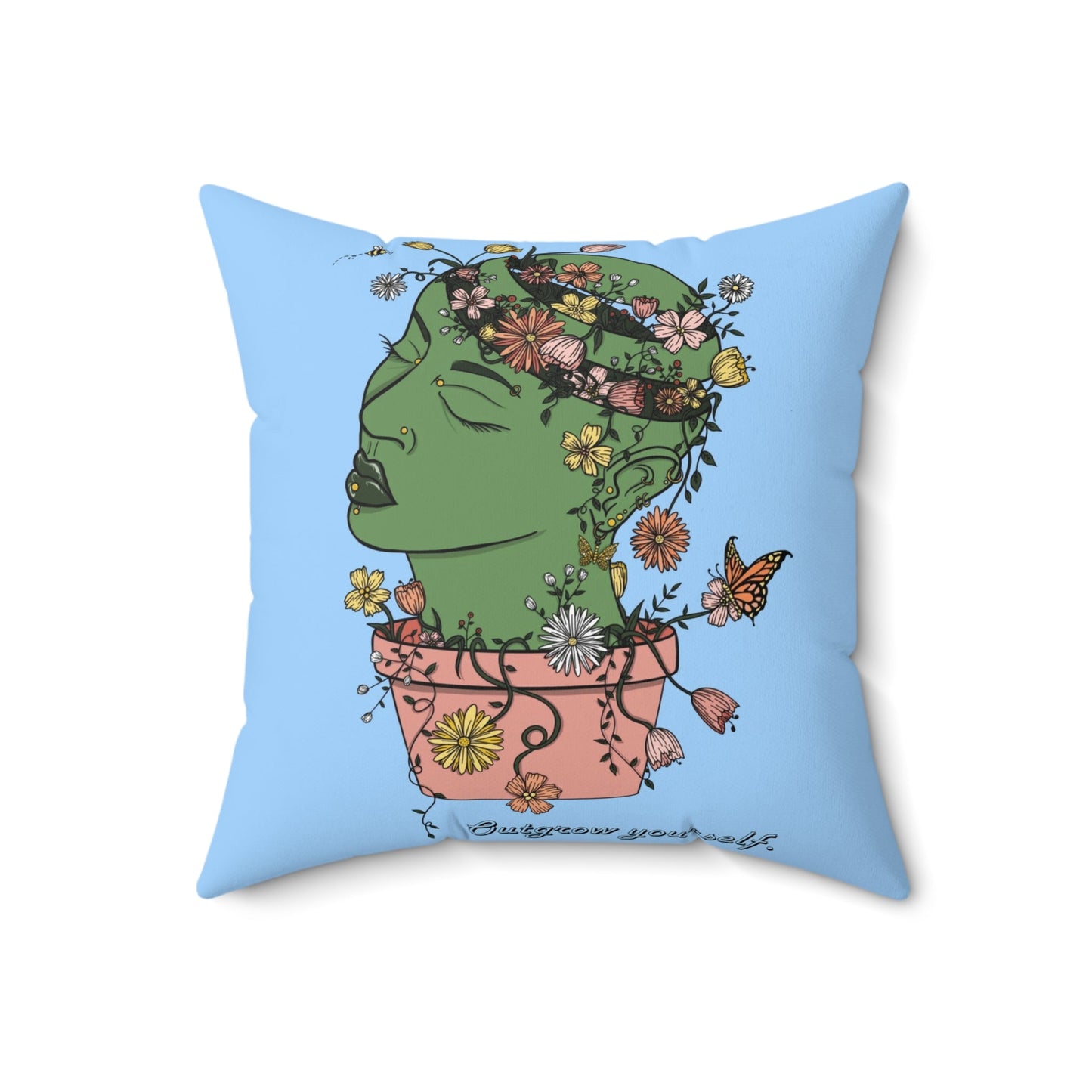 Outgrow Yourself Square Pillow - Laney Baby Art