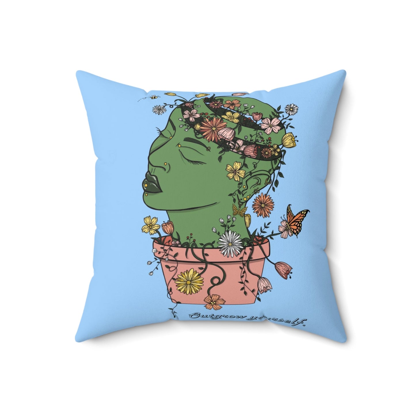 Outgrow Yourself Square Pillow - Laney Baby Art