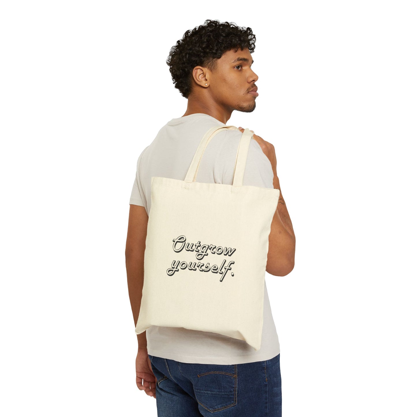 Outgrow Yourself Cotton Canvas Tote Bag