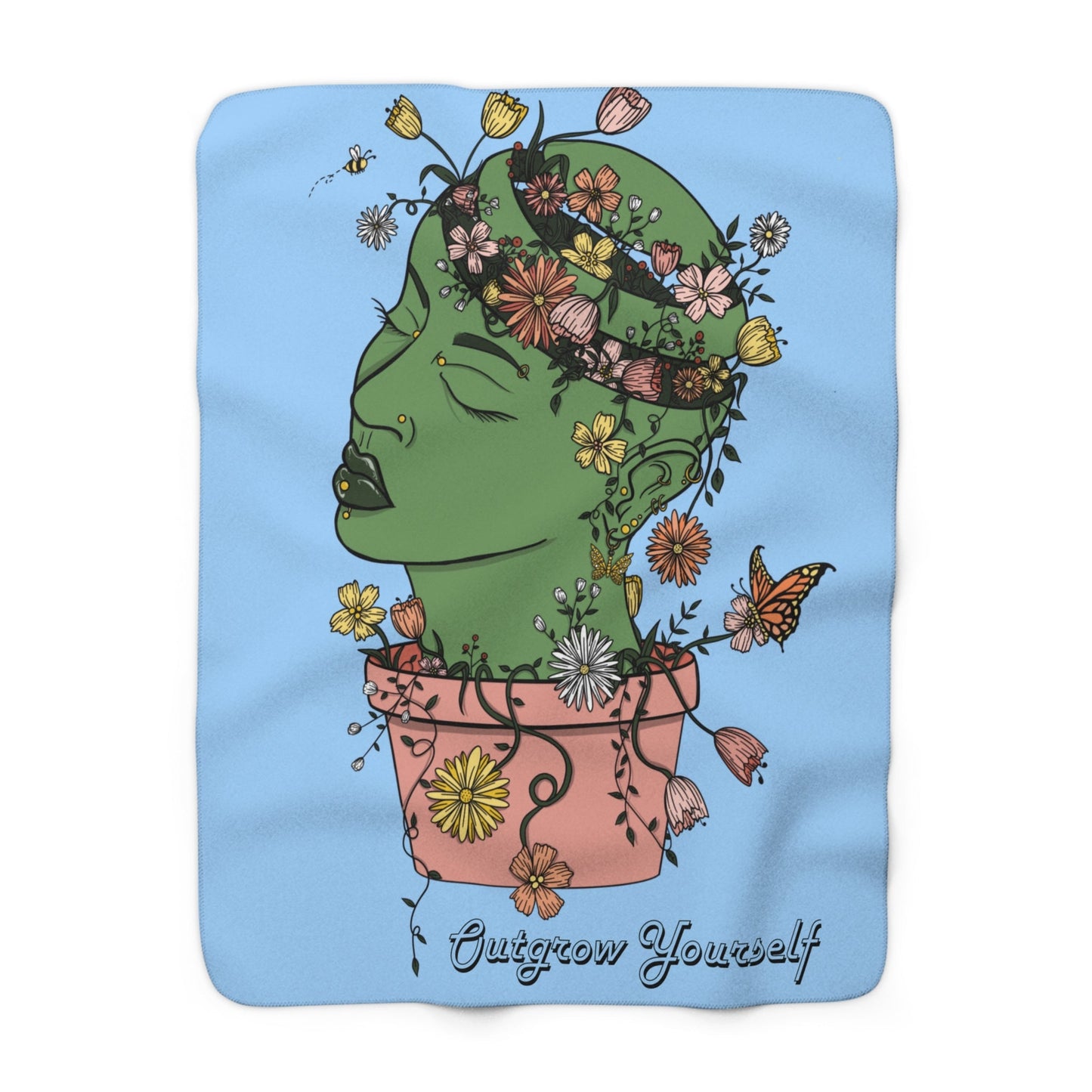 Outgrow Yourself Sherpa Blanket - Laney Baby Art