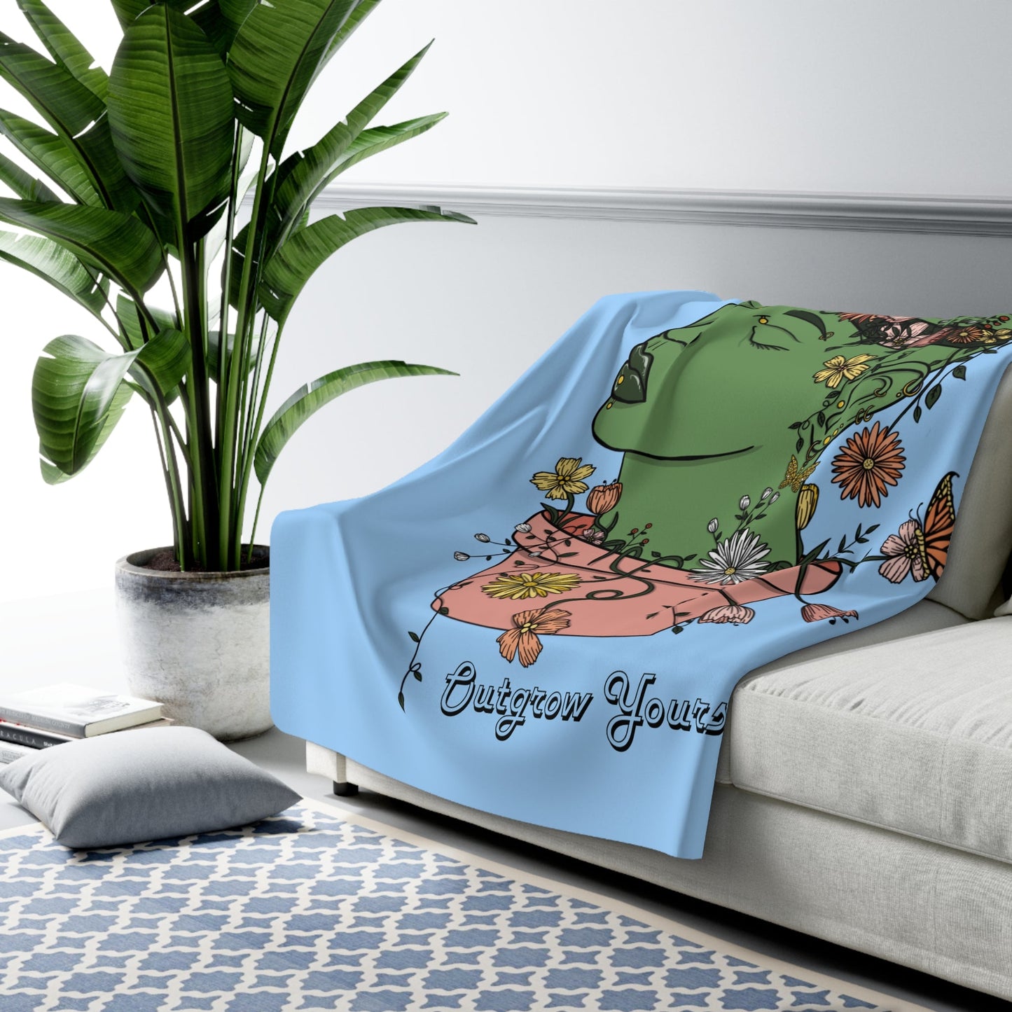 Outgrow Yourself Sherpa Blanket - Laney Baby Art