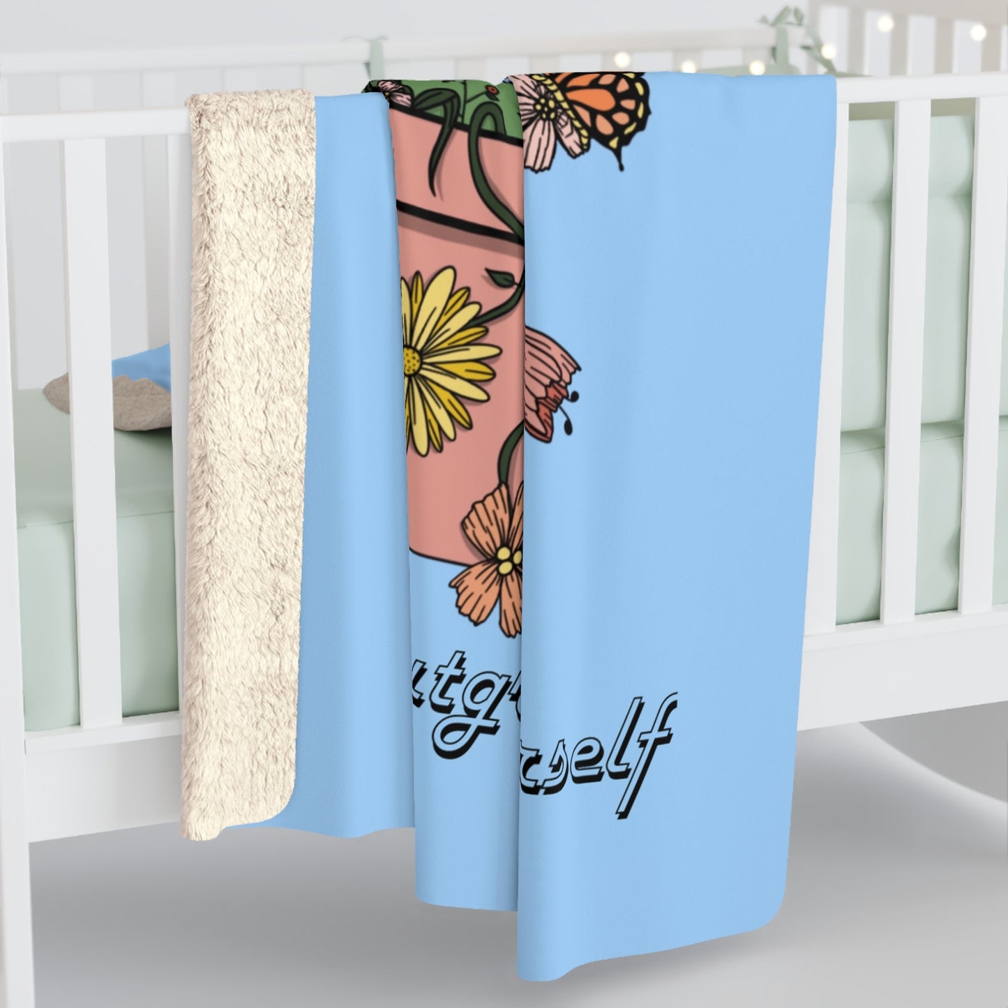 Outgrow Yourself Sherpa Blanket - Laney Baby Art