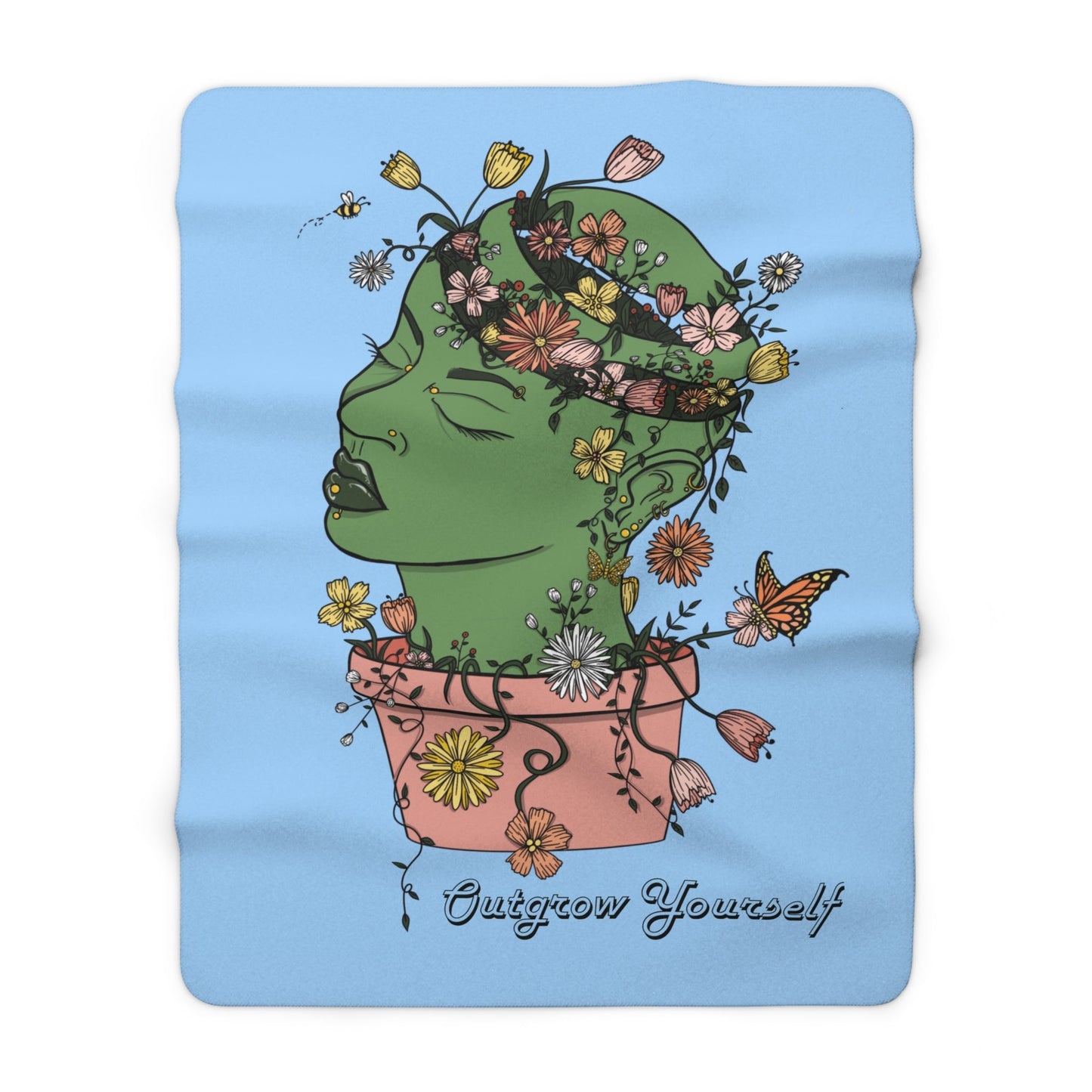 Outgrow Yourself Sherpa Blanket - Laney Baby Art